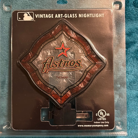 Houston Astros | VINTAGE 2012 Hand-Painted Art Glass Nightlight - NEW OLD STOCK - Picture 2 of 5